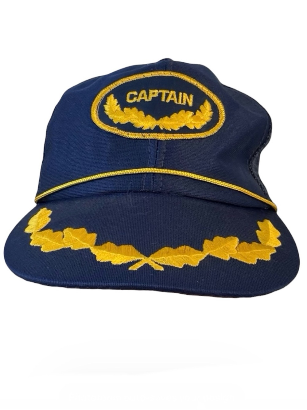 Vintage Captain Embroidered Baseball Cap with Gold Detailings